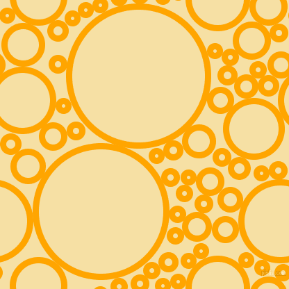 bubbles, circles, sponge, big, medium, small, 9 pixel line width, Orange and Buttermilk circles bubbles sponge soap seamless tileable