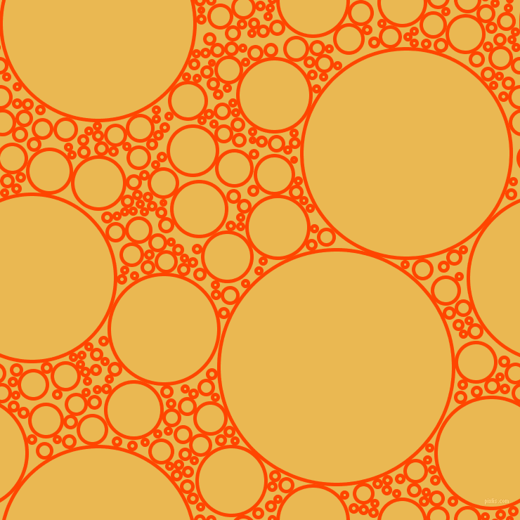 bubbles, circles, sponge, big, medium, small, 5 pixel line width, Orange Red and Ronchi circles bubbles sponge soap seamless tileable