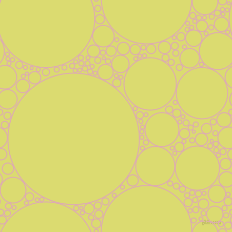 bubbles, circles, sponge, big, medium, small, 2 pixel line width, Pale Chestnut and Goldenrod circles bubbles sponge soap seamless tileable