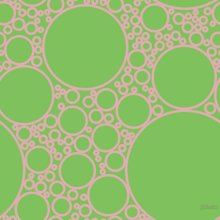 bubbles, circles, sponge, big, medium, small, 5 pixel line width, Pale Chestnut and Mantis circles bubbles sponge soap seamless tileable
