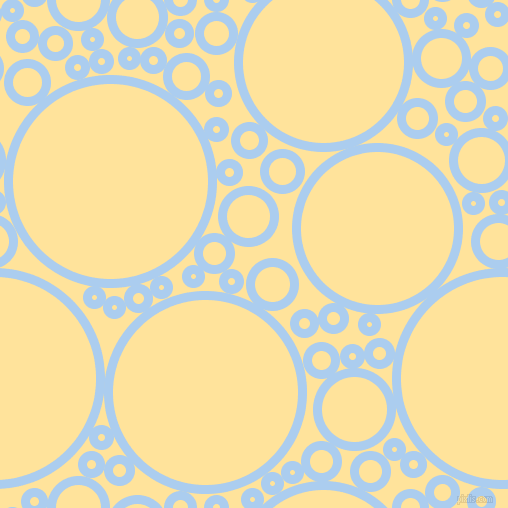 bubbles, circles, sponge, big, medium, small, 9 pixel line width, Pale Cornflower Blue and Cream Brulee circles bubbles sponge soap seamless tileable