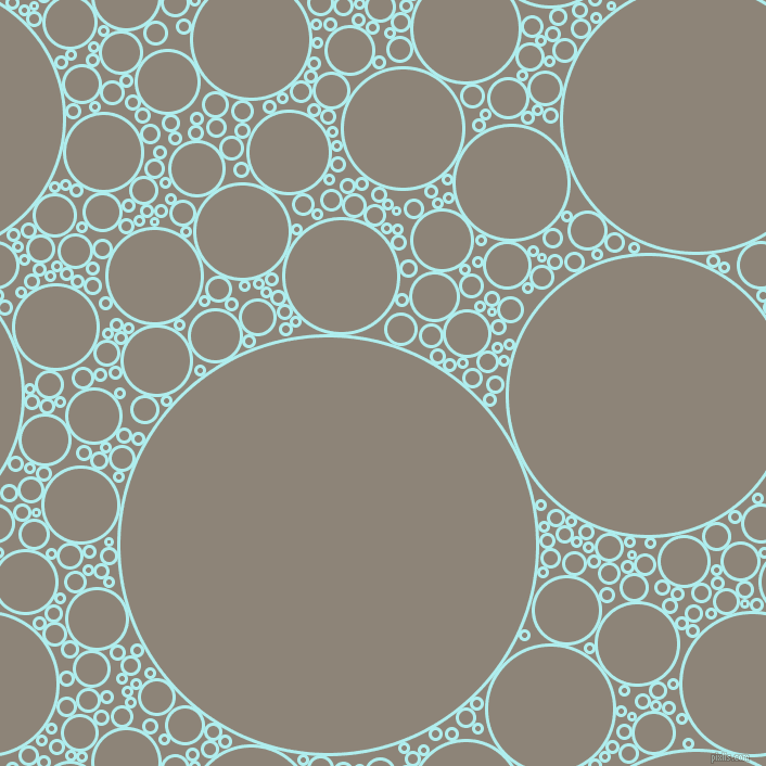bubbles, circles, sponge, big, medium, small, 3 pixel line width, Pale Turquoise and Schooner circles bubbles sponge soap seamless tileable