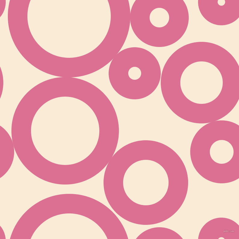 bubbles, circles, sponge, big, medium, small, 65 pixel line width, Pale Violet Red and Antique White circles bubbles sponge soap seamless tileable
