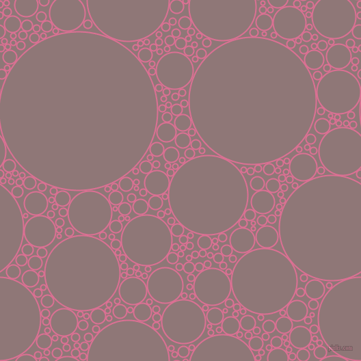 bubbles, circles, sponge, big, medium, small, 2 pixel line width, Pale Violet Red and Bazaar circles bubbles sponge soap seamless tileable
