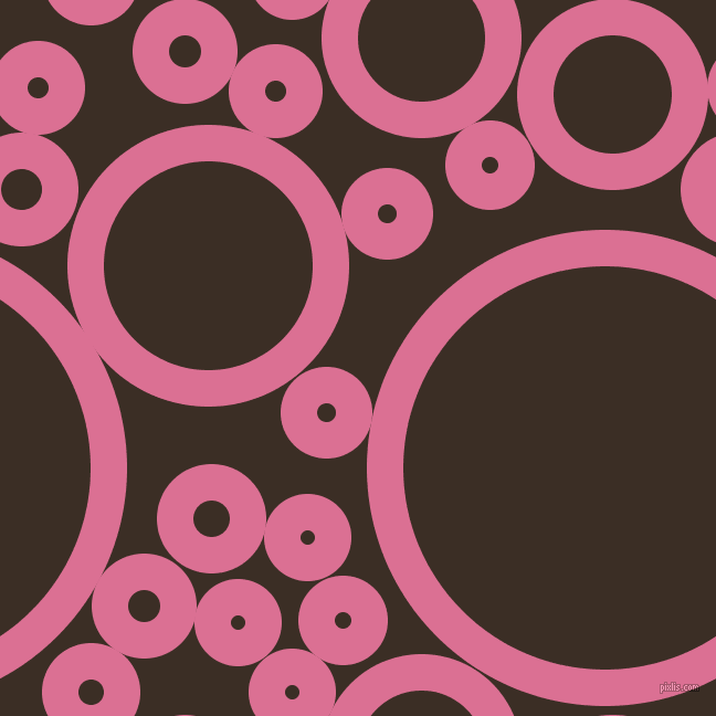 bubbles, circles, sponge, big, medium, small, 33 pixel line width, Pale Violet Red and Sambuca circles bubbles sponge soap seamless tileable