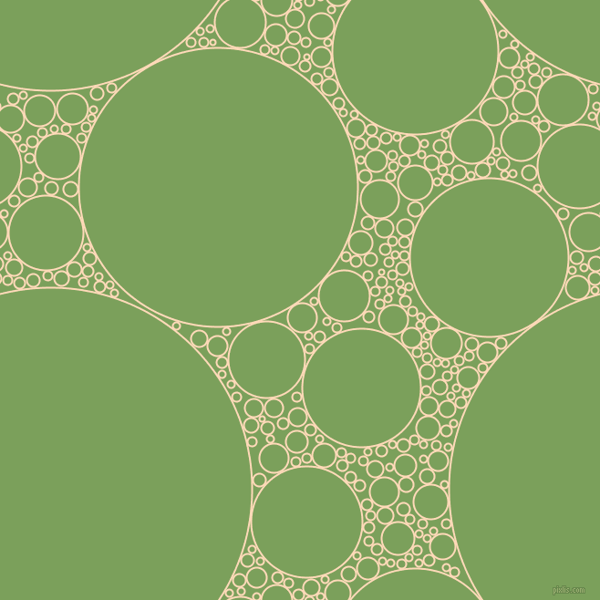 bubbles, circles, sponge, big, medium, small, 2 pixel line width, Peach Puff and Asparagus circles bubbles sponge soap seamless tileable