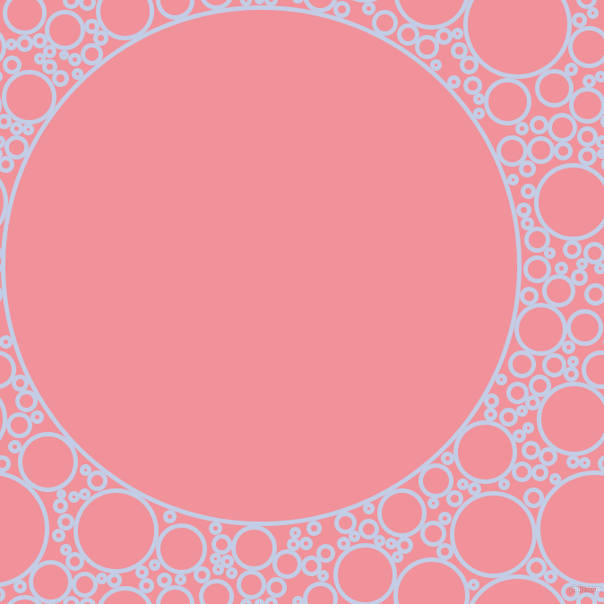 bubbles, circles, sponge, big, medium, small, 5 pixel line width, Periwinkle and Wewak circles bubbles sponge soap seamless tileable