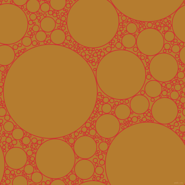bubbles, circles, sponge, big, medium, small, 3 pixel line width, Persian Red and Mandalay circles bubbles sponge soap seamless tileable