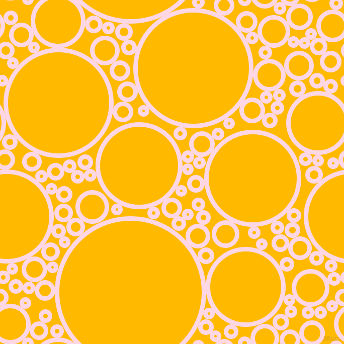 bubbles, circles, sponge, big, medium, small, 9 pixel line width, Pig Pink and Selective Yellow circles bubbles sponge soap seamless tileable