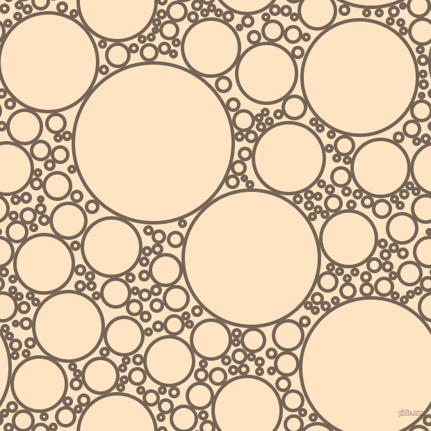 bubbles, circles, sponge, big, medium, small, 5 pixel line width, Pine Cone and Bisque circles bubbles sponge soap seamless tileable