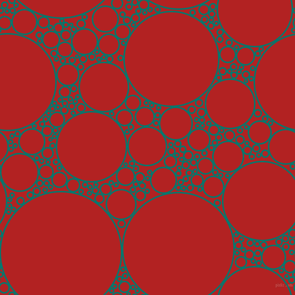 bubbles, circles, sponge, big, medium, small, 3 pixel line width, Pine Green and Fire Brick circles bubbles sponge soap seamless tileable