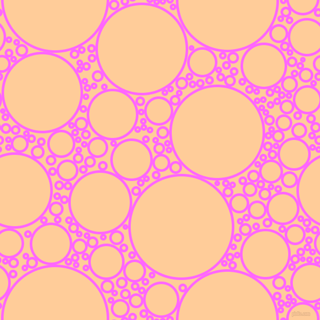 bubbles, circles, sponge, big, medium, small, 5 pixel line width, Pink Flamingo and Peach-Orange circles bubbles sponge soap seamless tileable
