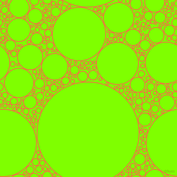 bubbles, circles, sponge, big, medium, small, 3 pixel line width, Pizazz and Chartreuse circles bubbles sponge soap seamless tileable