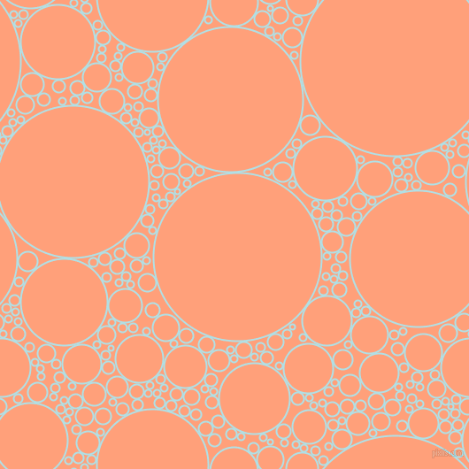 bubbles, circles, sponge, big, medium, small, 2 pixel line width, Powder Blue and Light Salmon circles bubbles sponge soap seamless tileable