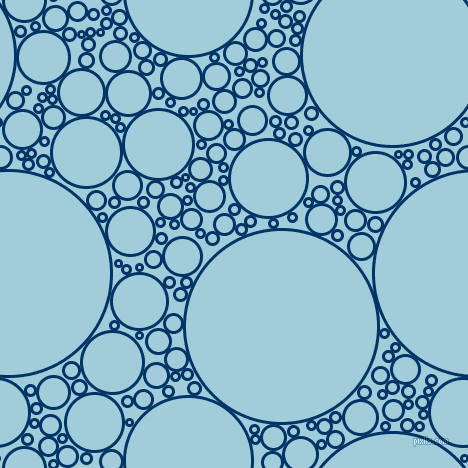 bubbles, circles, sponge, big, medium, small, 3 pixel line width, Prussian Blue and Regent St Blue circles bubbles sponge soap seamless tileable