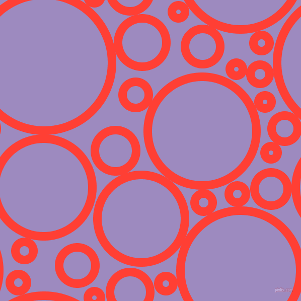 bubbles, circles, sponge, big, medium, small, 17 pixel line width, Red Orange and Cold Purple circles bubbles sponge soap seamless tileable
