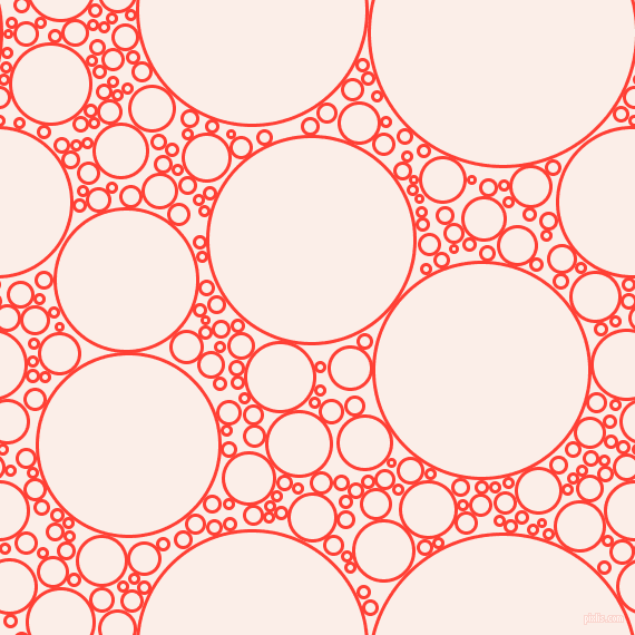 bubbles, circles, sponge, big, medium, small, 3 pixel line width, Red Orange and Rose White circles bubbles sponge soap seamless tileable