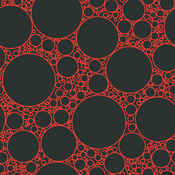 bubbles, circles, sponge, big, medium, small, 3 pixel line width, Red Orange and Woodsmoke circles bubbles sponge soap seamless tileable