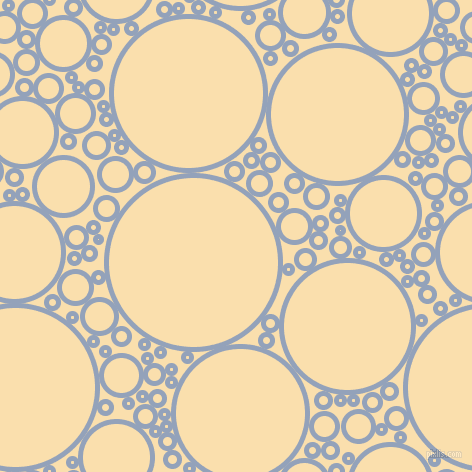 bubbles, circles, sponge, big, medium, small, 5 pixel line width, Rock Blue and Peach-Yellow circles bubbles sponge soap seamless tileable