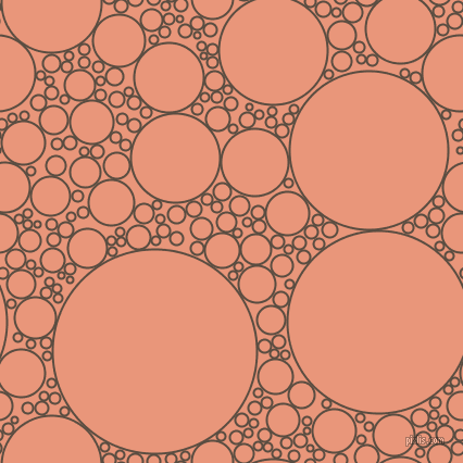 bubbles, circles, sponge, big, medium, small, 2 pixel line width, Rock and Dark Salmon circles bubbles sponge soap seamless tileable