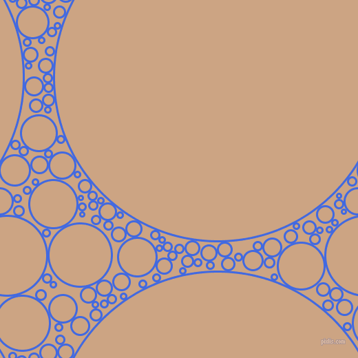 bubbles, circles, sponge, big, medium, small, 3 pixel line width, Royal Blue and Cameo circles bubbles sponge soap seamless tileable
