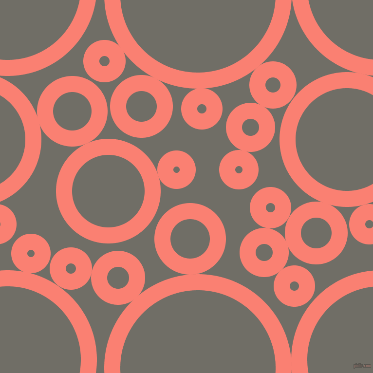 bubbles, circles, sponge, big, medium, small, 33 pixel line width, Salmon and Ironside Grey circles bubbles sponge soap seamless tileable