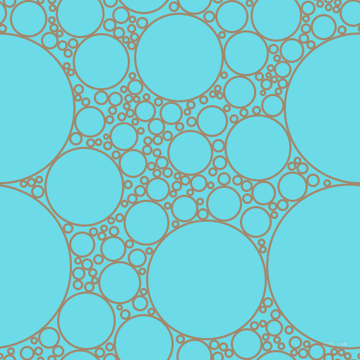 bubbles, circles, sponge, big, medium, small, 3 pixel line width, Sandal and Turquoise Blue circles bubbles sponge soap seamless tileable