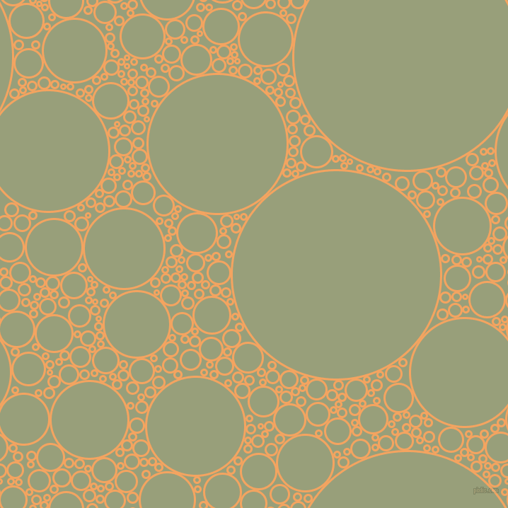 bubbles, circles, sponge, big, medium, small, 3 pixel line width, Sandy Brown and Sage circles bubbles sponge soap seamless tileable