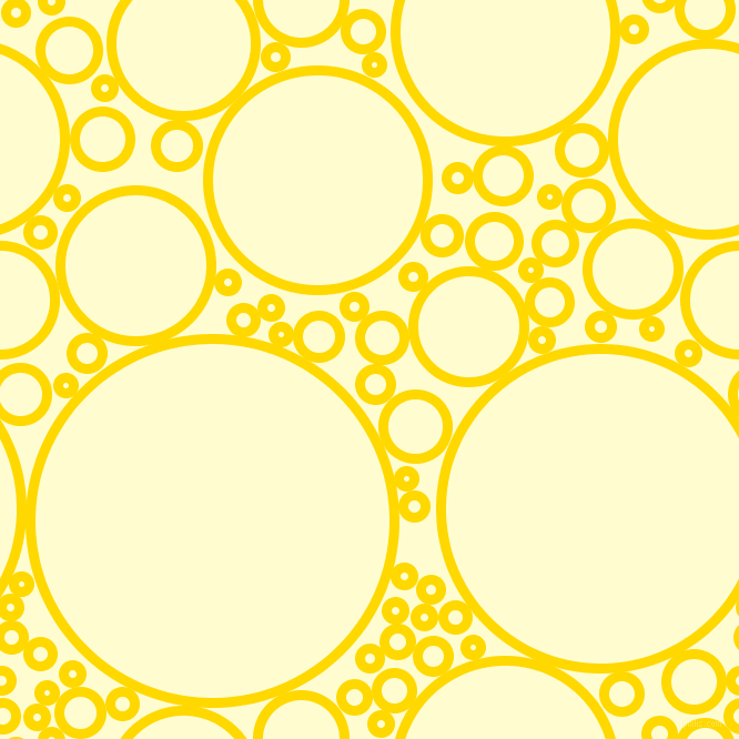 bubbles, circles, sponge, big, medium, small, 9 pixel line width, School Bus Yellow and Cream circles bubbles sponge soap seamless tileable