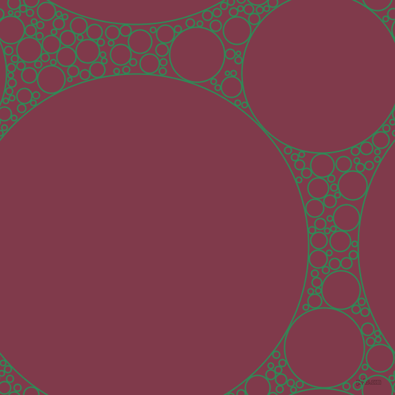 bubbles, circles, sponge, big, medium, small, 2 pixel line width, Sea Green and Camelot circles bubbles sponge soap seamless tileable