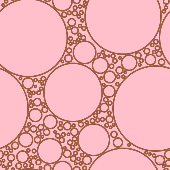 bubbles, circles, sponge, big, medium, small, 5 pixel line width, Sepia and Pink circles bubbles sponge soap seamless tileable