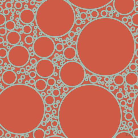 bubbles, circles, sponge, big, medium, small, 5 pixel line width, Shadow Green and Dark Coral circles bubbles sponge soap seamless tileable