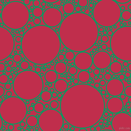 bubbles, circles, sponge, big, medium, small, 3 pixel line width, Shamrock Green and Old Rose circles bubbles sponge soap seamless tileable