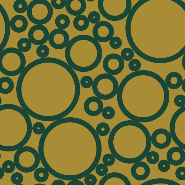 bubbles, circles, sponge, big, medium, small, 17 pixel line width, Sherwood Green and Reef Gold circles bubbles sponge soap seamless tileable
