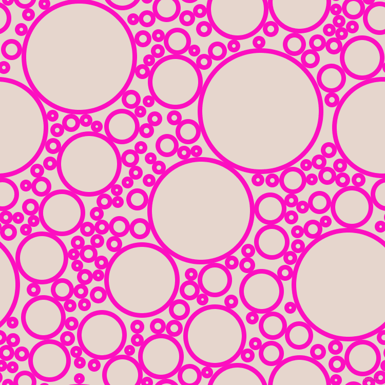 bubbles, circles, sponge, big, medium, small, 9 pixel line width, Shocking Pink and Dawn Pink circles bubbles sponge soap seamless tileable
