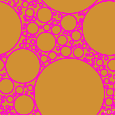bubbles, circles, sponge, big, medium, small, 5 pixel line width, Shocking Pink and Fuel Yellow circles bubbles sponge soap seamless tileable
