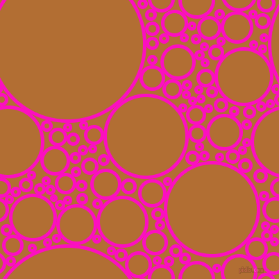bubbles, circles, sponge, big, medium, small, 5 pixel line width, Shocking Pink and Reno Sand circles bubbles sponge soap seamless tileable