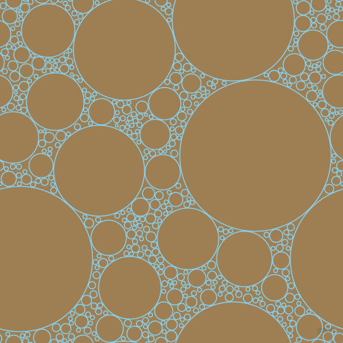 bubbles, circles, sponge, big, medium, small, 2 pixel line width, Sky Blue and Muesli circles bubbles sponge soap seamless tileable