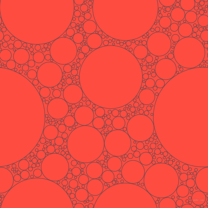 bubbles, circles, sponge, big, medium, small, 2 pixel line width, Solid Pink and Sunset Orange circles bubbles sponge soap seamless tileable