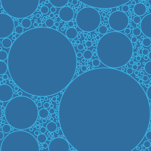 bubbles, circles, sponge, big, medium, small, 3 pixel line width, Summer Sky and Lochmara circles bubbles sponge soap seamless tileable