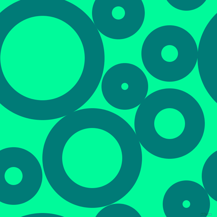 bubbles, circles, sponge, big, medium, small, 65 pixel line width, Surfie Green and Medium Spring Green circles bubbles sponge soap seamless tileable