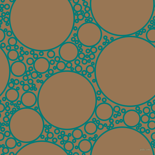 bubbles, circles, sponge, big, medium, small, 5 pixel line width, Surfie Green and Pale Brown circles bubbles sponge soap seamless tileable
