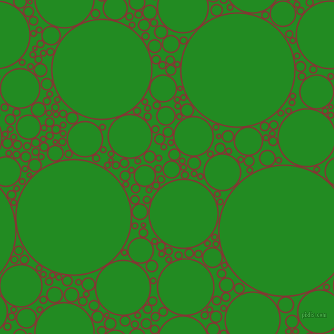 bubbles, circles, sponge, big, medium, small, 2 pixel line width, Tall Poppy and Forest Green circles bubbles sponge soap seamless tileable