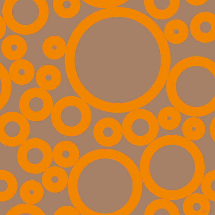 bubbles, circles, sponge, big, medium, small, 33 pixel line width, Tangerine and Medium Wood circles bubbles sponge soap seamless tileable