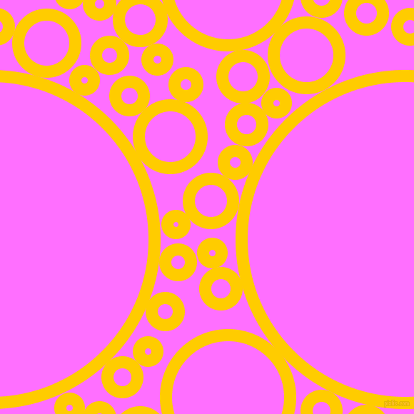 bubbles, circles, sponge, big, medium, small, 17 pixel line width, Tangerine Yellow and Ultra Pink circles bubbles sponge soap seamless tileable