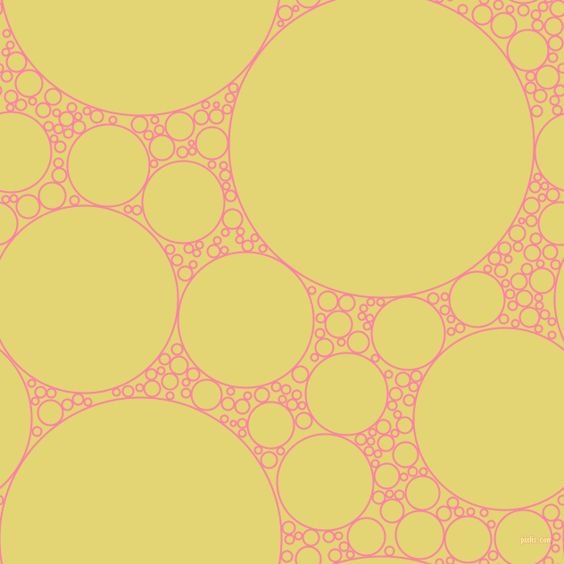 bubbles, circles, sponge, big, medium, small, 2 pixel line width, Tickle Me Pink and Wild Rice circles bubbles sponge soap seamless tileable