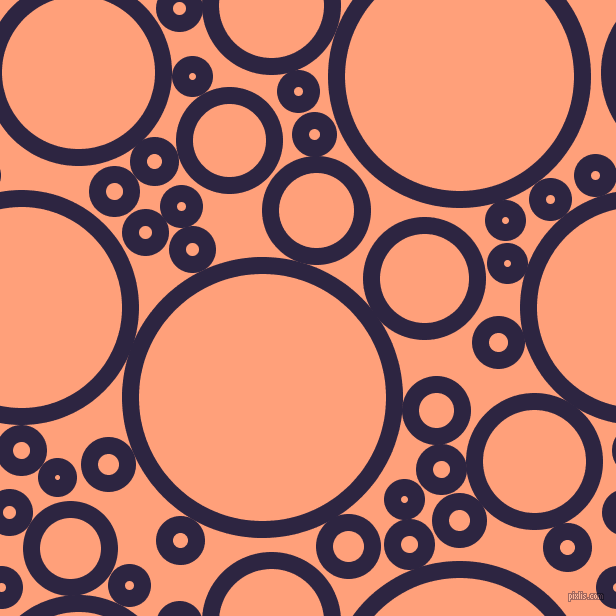 bubbles, circles, sponge, big, medium, small, 17 pixel line width, Tolopea and Light Salmon circles bubbles sponge soap seamless tileable
