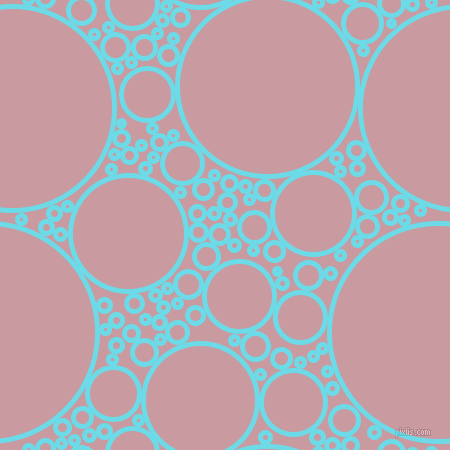 bubbles, circles, sponge, big, medium, small, 5 pixel line width, Turquoise Blue and Careys Pink circles bubbles sponge soap seamless tileable