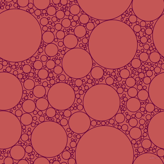bubbles, circles, sponge, big, medium, small, 2 pixel line width, Tyrian Purple and Fuzzy Wuzzy Brown circles bubbles sponge soap seamless tileable