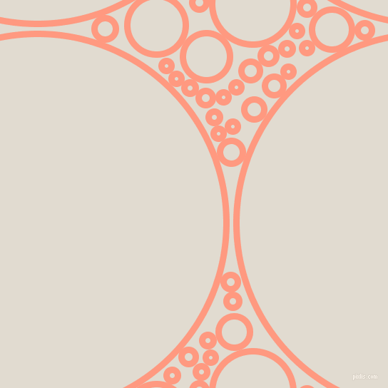 bubbles, circles, sponge, big, medium, small, 9 pixel line width, Vivid Tangerine and Merino circles bubbles sponge soap seamless tileable